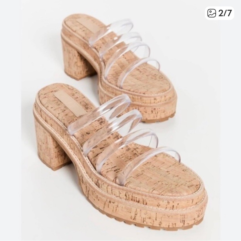 Cult Gaia Platform Sandals Chunky Shoes Cork Clear Jelly Sev 35.5